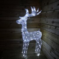 Christmas Lit Soft Acrylic Reindeer White LED Indoor Outdoor