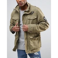 Coats / Jackets Jenkinson Cotton Military Jacket with Badges in Stone / S - Tokyo Laundry