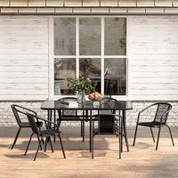 Garden Dining Set with 1 Rectangular Table and 4/6 Chairs