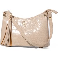 Galway Crystal Fashion Mini Shoulder Bag Light Taupe Croc Detail