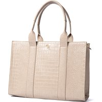 Galway Crystal Fashion XL Tote Light Taupe Croc Detail