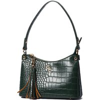 Galway Crystal Fashion Mini Shoulder Bag Forest Green Croc Detail