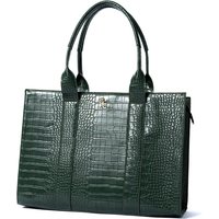 Galway Crystal Fashion XL Tote Green Croc Detail