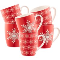 Belleek Living Snowflakes 6 Piece Mug Set