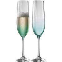 Galway Crystal Erne Flute Set of 2 in Aqua