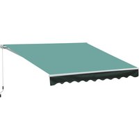 Outsunny 3x2.5 m Sun Shade Canopy Garden Patio Manual Retractable Awning Canopy Sun Shade Shelter, 3x2.5 m-Dark Green   Aosom UK