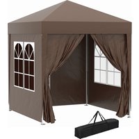 Outsunny Pop Up Gazebo Canopy, size (2 x 2m)- Coffee   Aosom UK