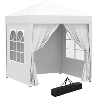 Outsunny 2x2m Gazebo Lightweight, Event Marquee, Wedding Canopy Party Tent with Carry Bag, 2 Windows, White   Aosom UK