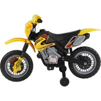 HOMCOM Kids Electric Motorbike Child Ride on Motorcycle 6V Battery Scooter (Yellow)   Aosom UK