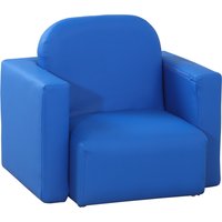 HOMCOM Toddler 2-in-1 Sofa Chair for Playroom, Comfortable Child's Armchair for Relaxation & Play, Blue   Aosom UK