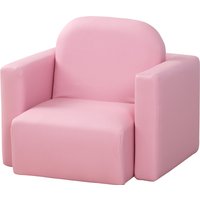 HOMCOM 2 In 1 Toddler Sofa Chair, 48 x 44 x 41 cm, for Game Relax Playroom, Pink   Aosom UK