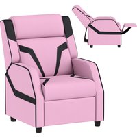 AIYAPLAY 2 in 1 Kids Chair Recliner with Backrest, Armrest, Footrest, PU Leather, for 3-9 Years Old, Pink   Aosom UK