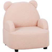 AIYAPLAY Kids Sofa Kids Armchair, Bear Shaped Toddler Chair for Bedroom Playroom Living Room, Aged 18 Months to 3 Years, Pink   Aosom UK