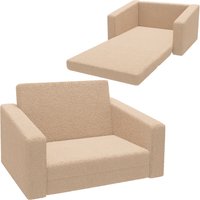 AIYAPLAY Childrens Sofa Beds 2 in 1 Kids Convertible Sofa Kids Armchair, Foldable Recliner for Bedroom Playroom Living Room, Khaki   Aosom UK