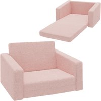 AIYAPLAY Childrens Sofa 2 in 1 Kids Convertible Sofa Kids Armchair, Foldable Recliner for for Bedroom Playroom Living Room, Pink   Aosom UK