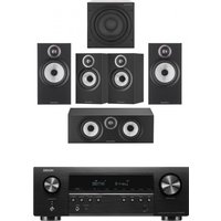 Denon AVRS670H 5.2 Ch 8K AV Receiver with Bowers and Wilkins 606 and 607 S3 5.1 Surround Sound Speaker Package Black