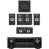 Denon AVRS670H 5.2 Ch 8K AV Receiver with Bowers and Wilkins 607 S3 5.1 Surround Sound Speaker Package Black