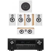 Denon AVRS670H 5.2 Ch 8K AV Receiver with Bowers and Wilkins 607 S3 5.1 Surround Sound Speaker Package Oak