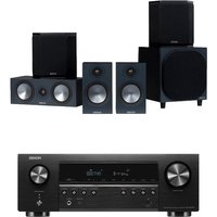 Denon AVRS670H 5.2 Ch 8K AV Receiver with Monitor Audio Bronze 50 AV 5.1 Speaker Package Black