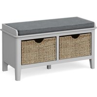 Stowe Silver Grey Storage Bench with Baskets