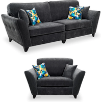 Canterbury Love Chair & 4 Seater Fabric Sofa Set - Choice Of Colours