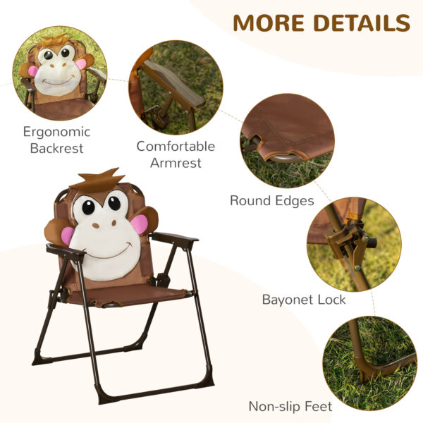 Outsunny Kids Picnic & Table Chair set, Outdoor Folding Garden Furniture w/ Removable, Adjustable Sun Umbrella, Ages 3-6 Years, Brown   Aosom UK - Image 6