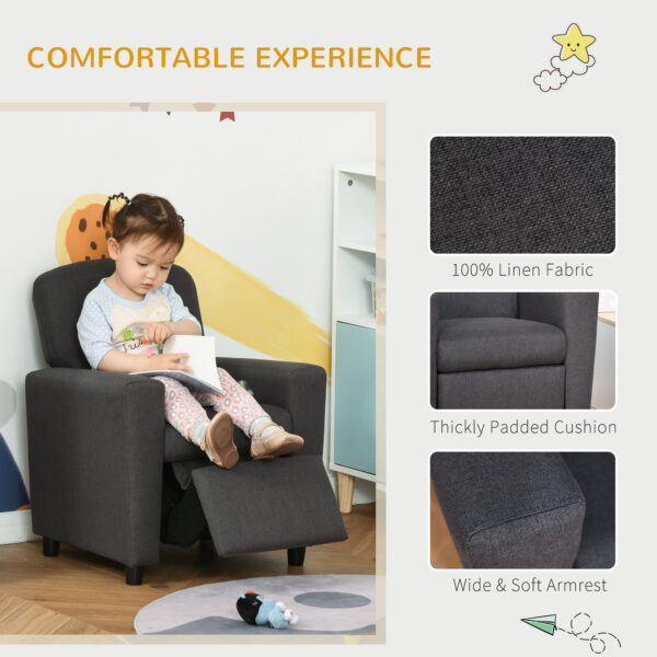 HOMCOM Children's 2-in-1 Sofa and Armchair with Footrest, Soft Seating for Playroom and Bedroom, 55 x 50 x 67cm, Grey   Aosom UK - Image 5