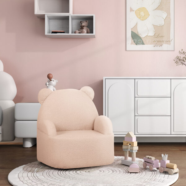 AIYAPLAY Kids Sofa Kids Armchair, Bear Shaped Toddler Chair for Bedroom Playroom Living Room, Aged 18 Months to 3 Years, Pink   Aosom UK - Image 9