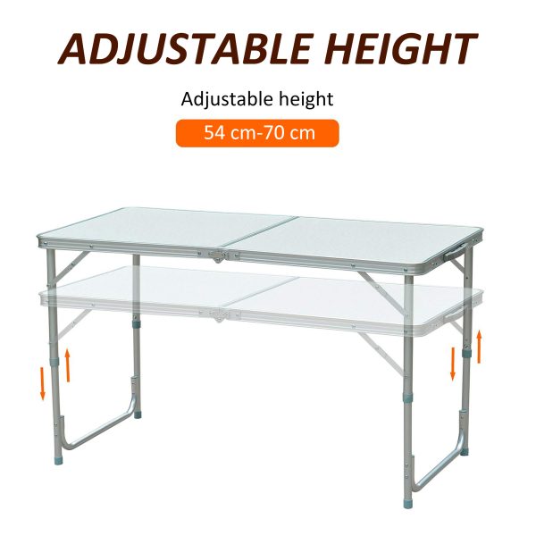 Outsunny Portable Outdoor Garden Aluminium Portable Folding Camping Picnic Party Field Kitchen BBQ Table   Aosom UK - Image 4