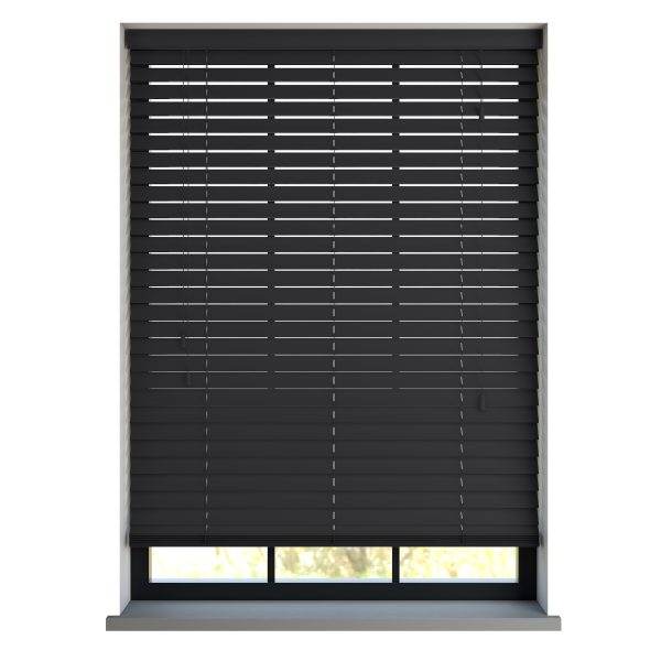 Essentials Black Wood Venetian Blind