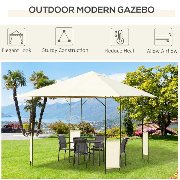 Outsunny 3x3m Garden Gazebo, Metal Frame, Water-resistant PE Canopy, Ideal for Parties & BBQs, Cream   Aosom UK - Image 4