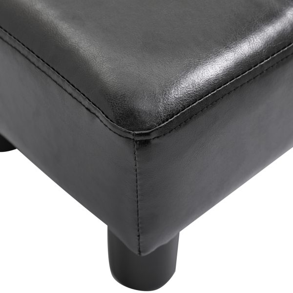 HOMCOM PU Leather Footstool Foot Rest Small Seat Foot Rest Chair Black Home Office with Legs 40 x 30 x 24cm - Image 8