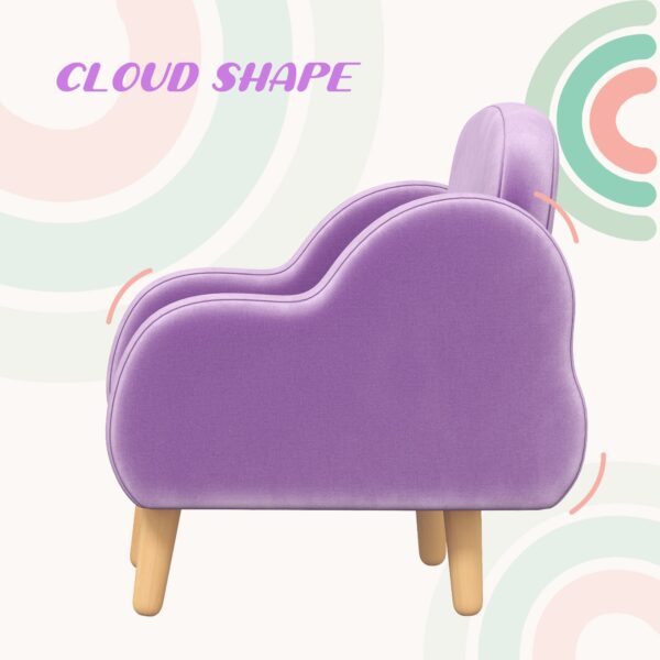 ZONEKIZ Cloud Shape Toddler Armchair, Ergonomically Designed Kids Chair, Children Playroom Mini Sofa for Relaxing for Ages 1.5-5 Years   Aosom UK - Image 4