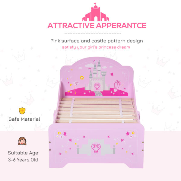 HOMCOM MDF Kids Castle Design Kids Single Bed Pink   Aosom UK - Image 4