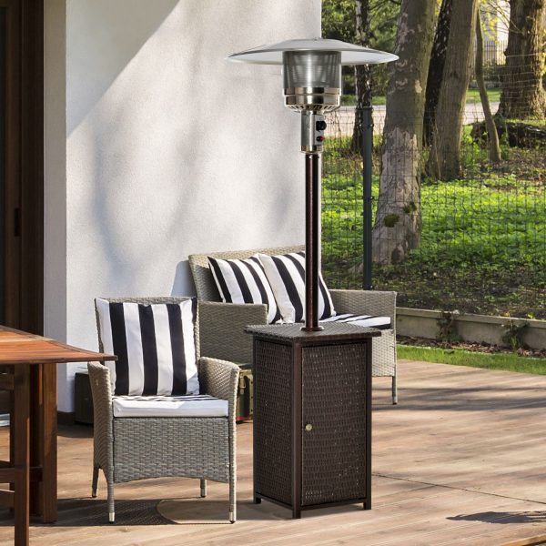 Outsunny 12KW Patio Gas Heater Freestanding Outdoor Garden Heating Rattan Furniture Wicker Table Top   Aosom UK - Image 2