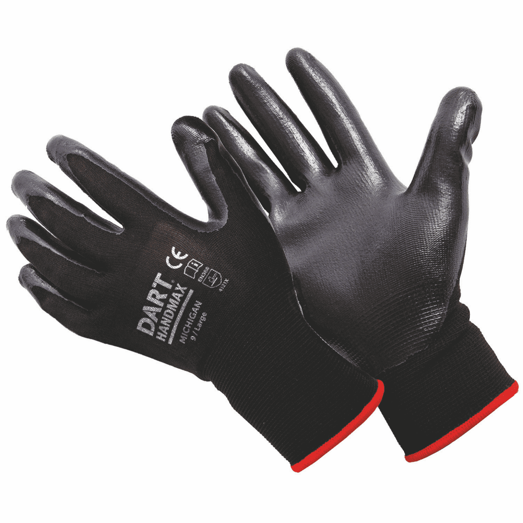 Handmax Black Nitrile Glove Size L