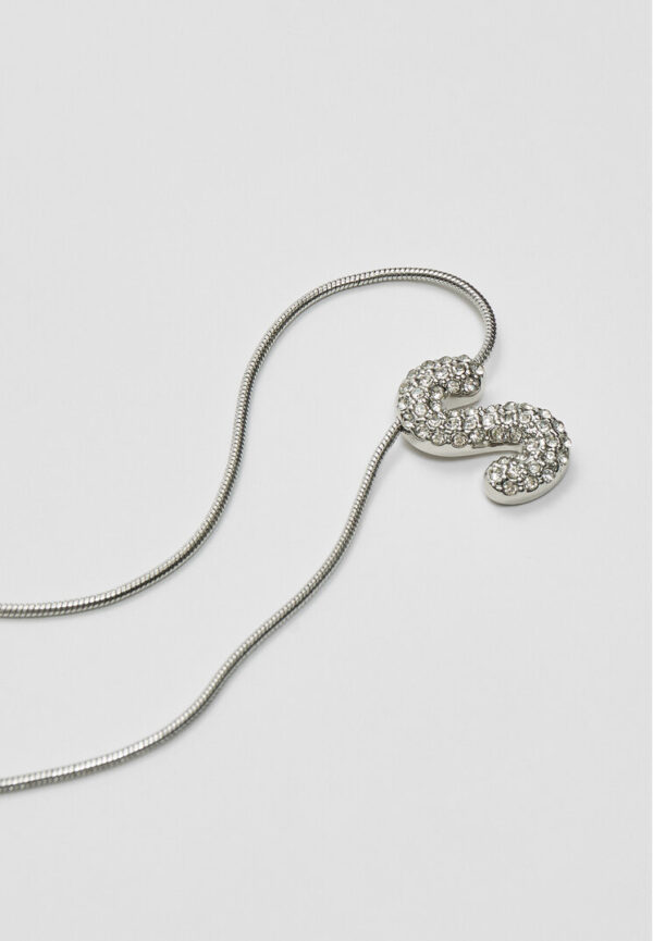 Stradivarius Necklace with rhinestone initial   OS - Image 2