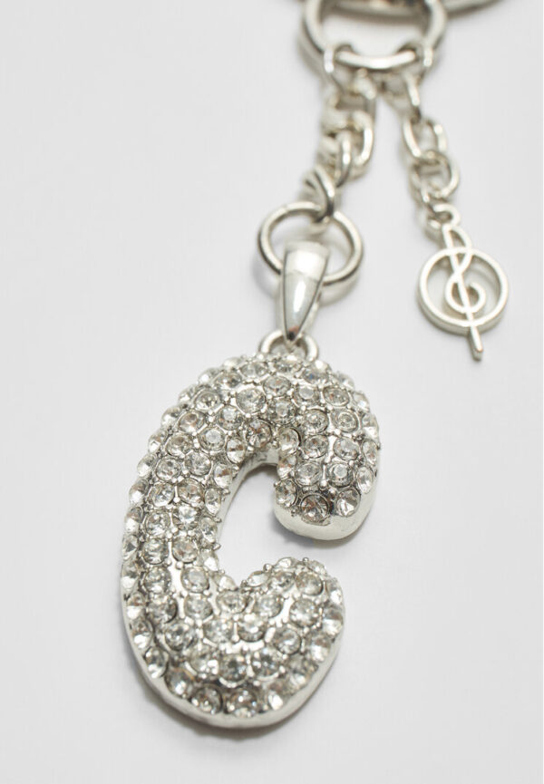 Stradivarius Key ring featuring an initial charm with rhinestones   OS - Image 2