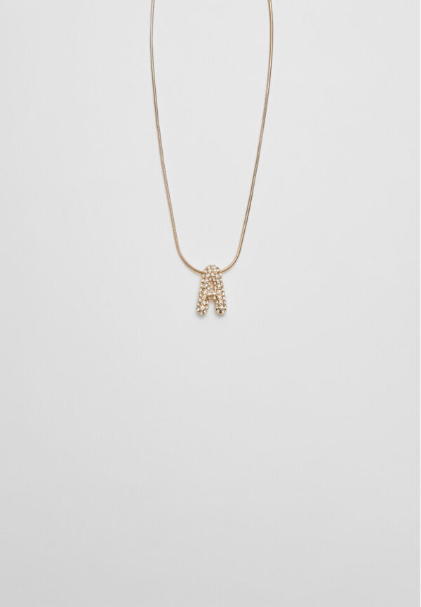 Stradivarius Necklace with rhinestone initial   OS