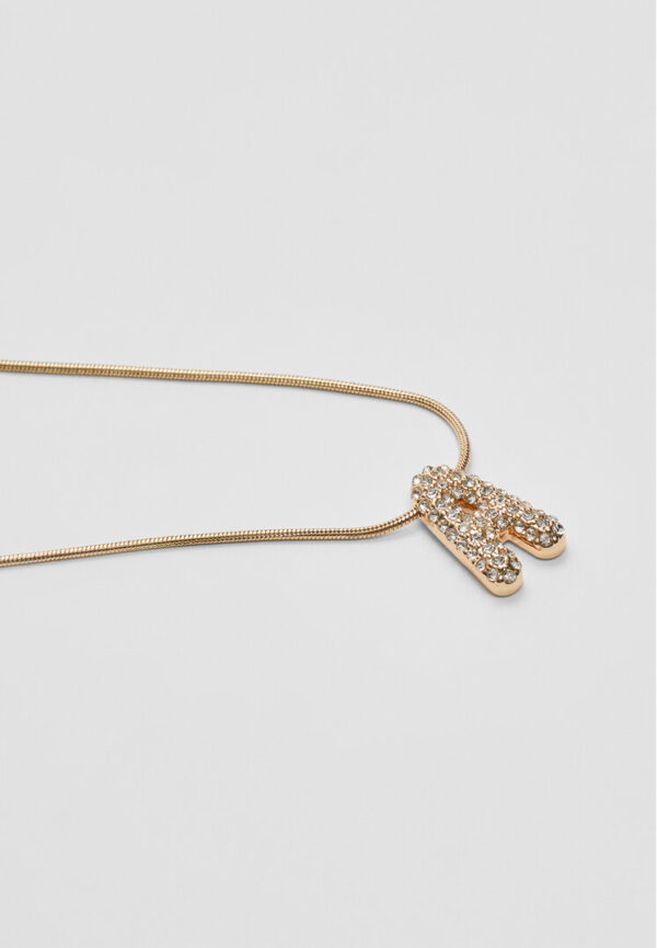 Stradivarius Necklace with rhinestone initial   OS - Image 2