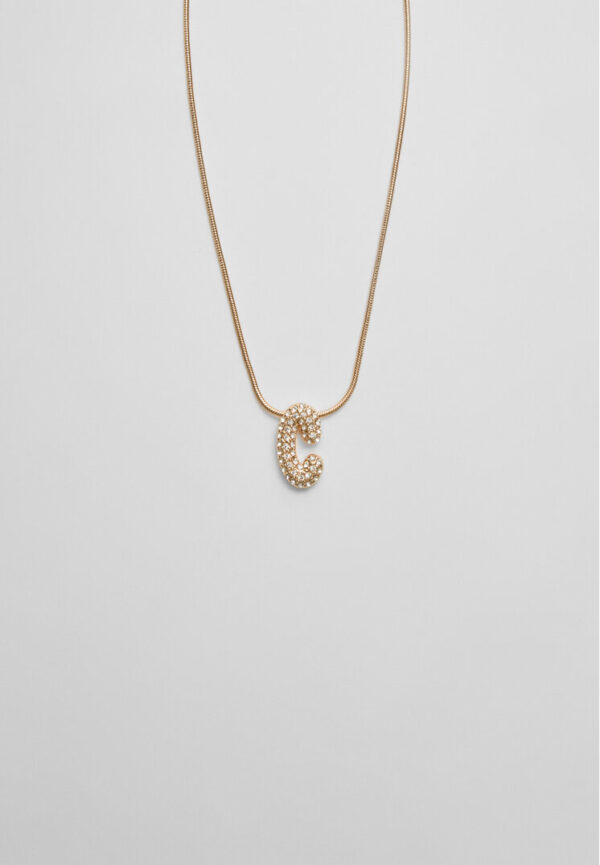 Stradivarius Necklace with rhinestone initial   OS