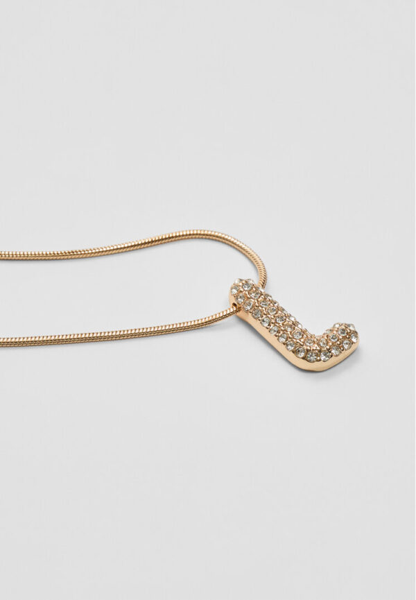 Stradivarius Necklace with rhinestone initial   OS - Image 2