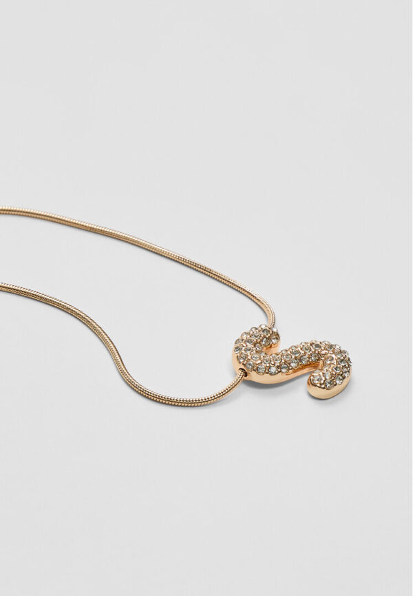 Stradivarius Necklace with rhinestone initial   OS - Image 2