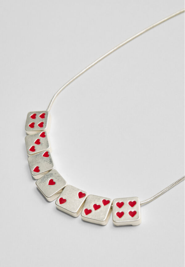 Stradivarius Dice and hearts necklace  Grey OS - Image 2