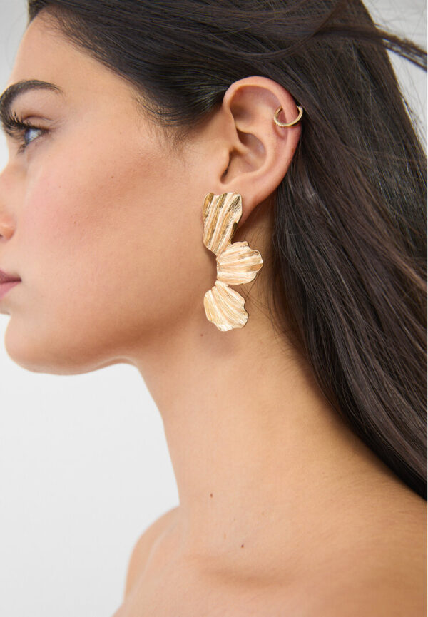 Stradivarius Petal earrings  Gold OS - Image 3