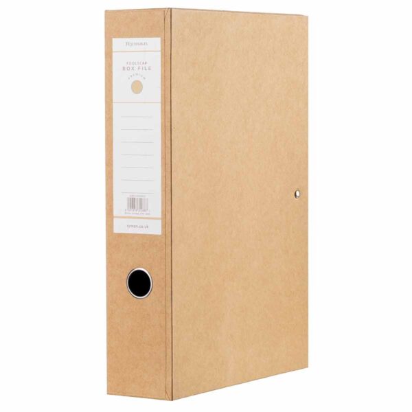 Ryman Kraft Box File Foolscap, Natural