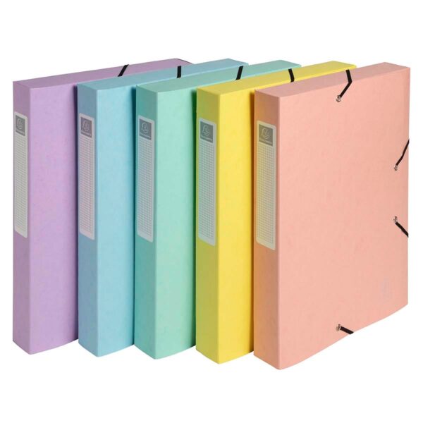 Exacompta Aquarel Box File Cartobox 40mm A4 Assorted Colours - Pack of 10, none