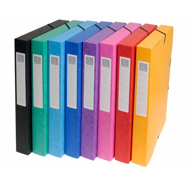 Exacompta Box File A4 25mm Pack of 8 Assorted, none