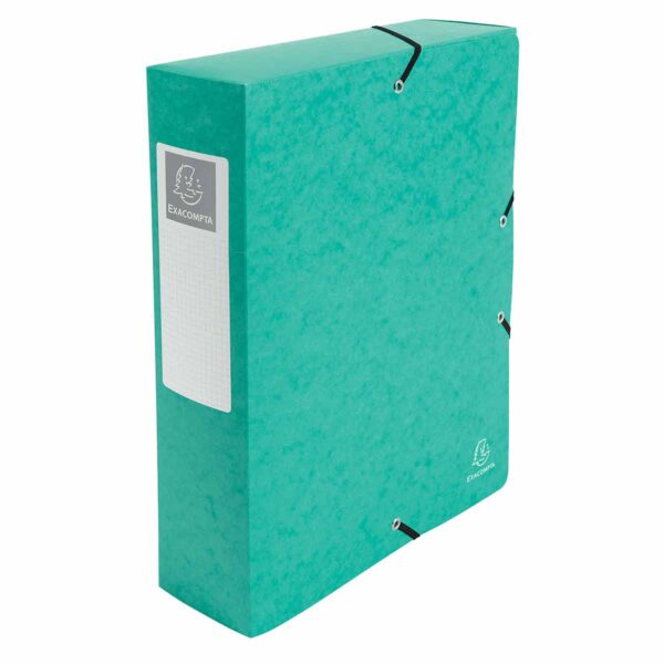 Exacompta Elasticated Box File Pressboard A4 80mm Pack of 6, Green