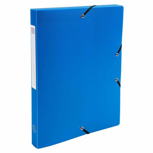 Exacompta Elasticated Polypropylene Box File A4 25mm Pack of 8, Blue